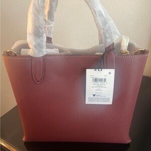 Coach Burgundy Leather Tote Bag